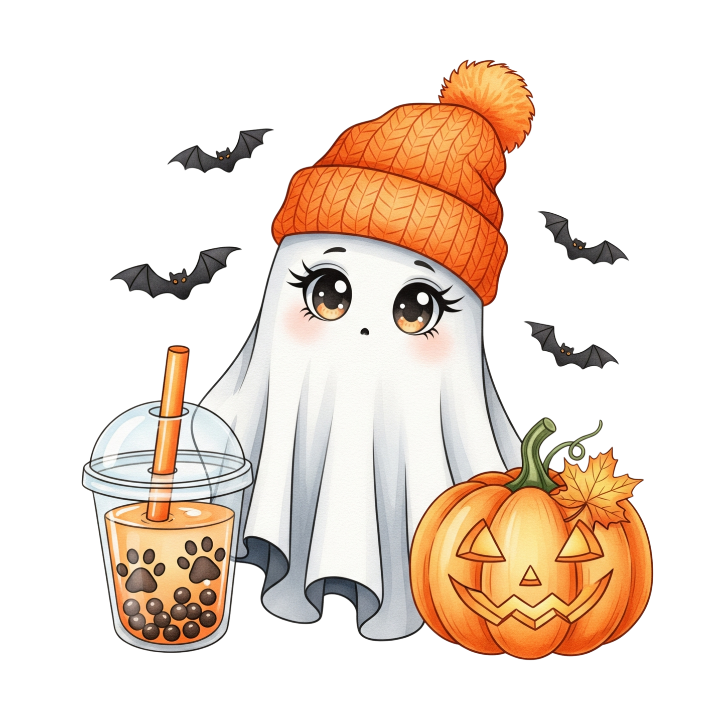 Retro Funny Halloween Ghost Clip Art Bundle PNG Digital Download