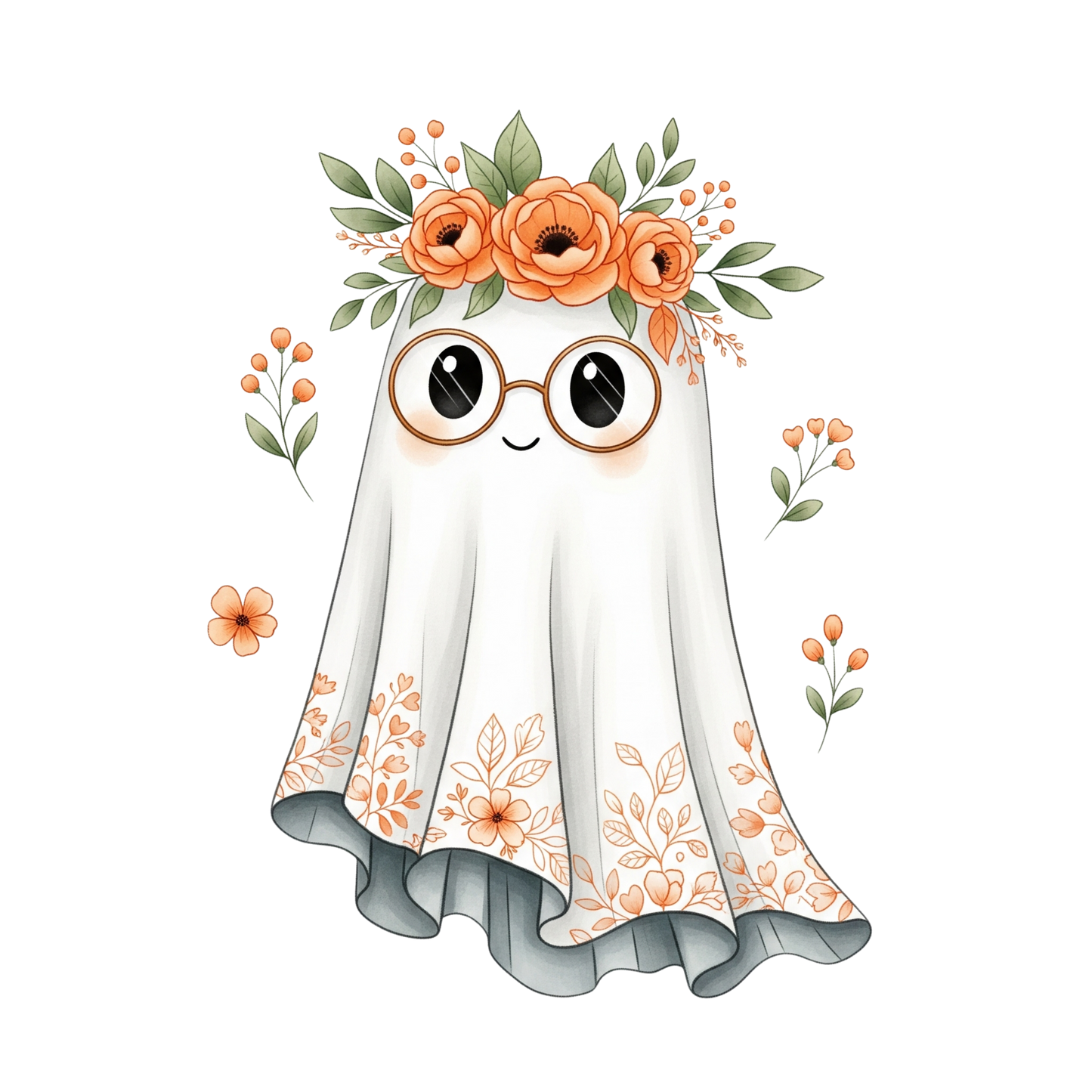 Retro Funny Halloween Ghost Clip Art Bundle PNG Digital Download
