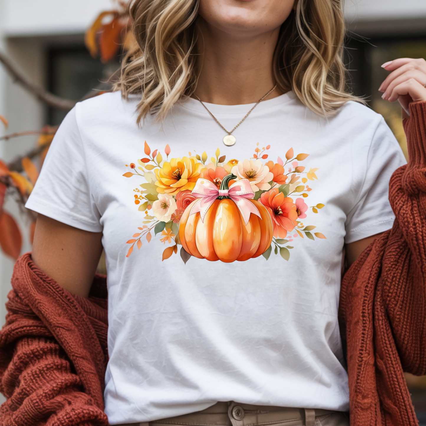 Autumn Floral Pumpkin Tee