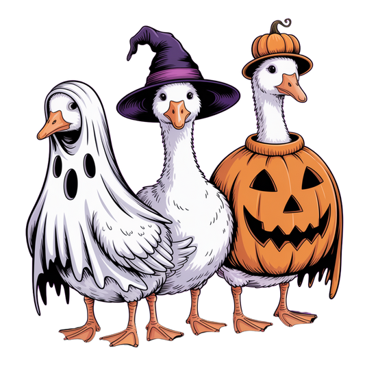 Halloween Goose - Ghost, Witch Pumpkin PNG Digital Download