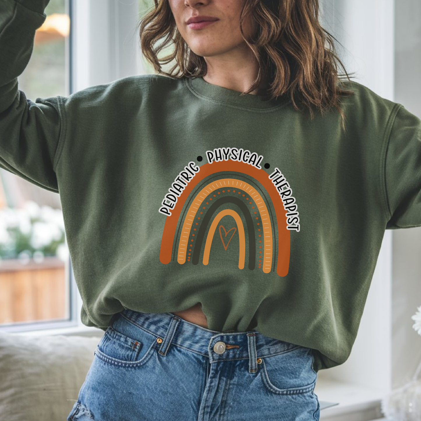 Boho Rainbow Pediatric Physical Therapist Sweatshirt