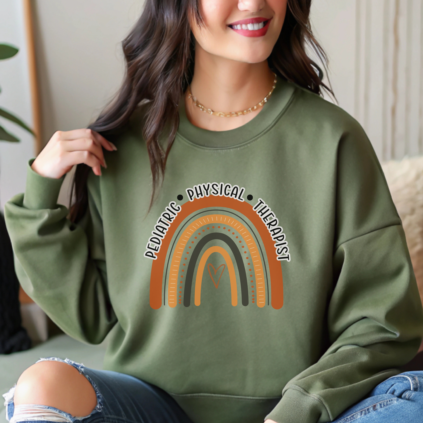 Boho Rainbow Pediatric Physical Therapist Sweatshirt
