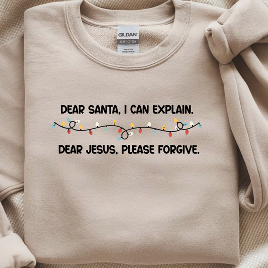 Funny Faith Christmas Shirt - Dear Santa Dear Jesus - Holiday Tee - Christian Christmas Humor Gift