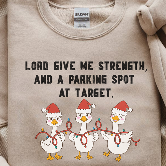Funny Christian Mom Christmas Shirt - Lord Give Me Strength - Faith Humor - Holiday Shopping Sweatshirt
