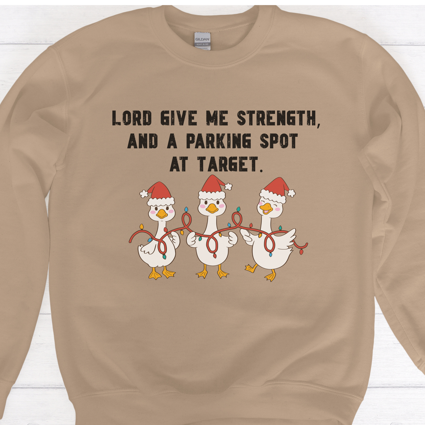 Funny Christian Mom Christmas Shirt - Lord Give Me Strength - Faith Humor - Holiday Shopping Sweatshirt