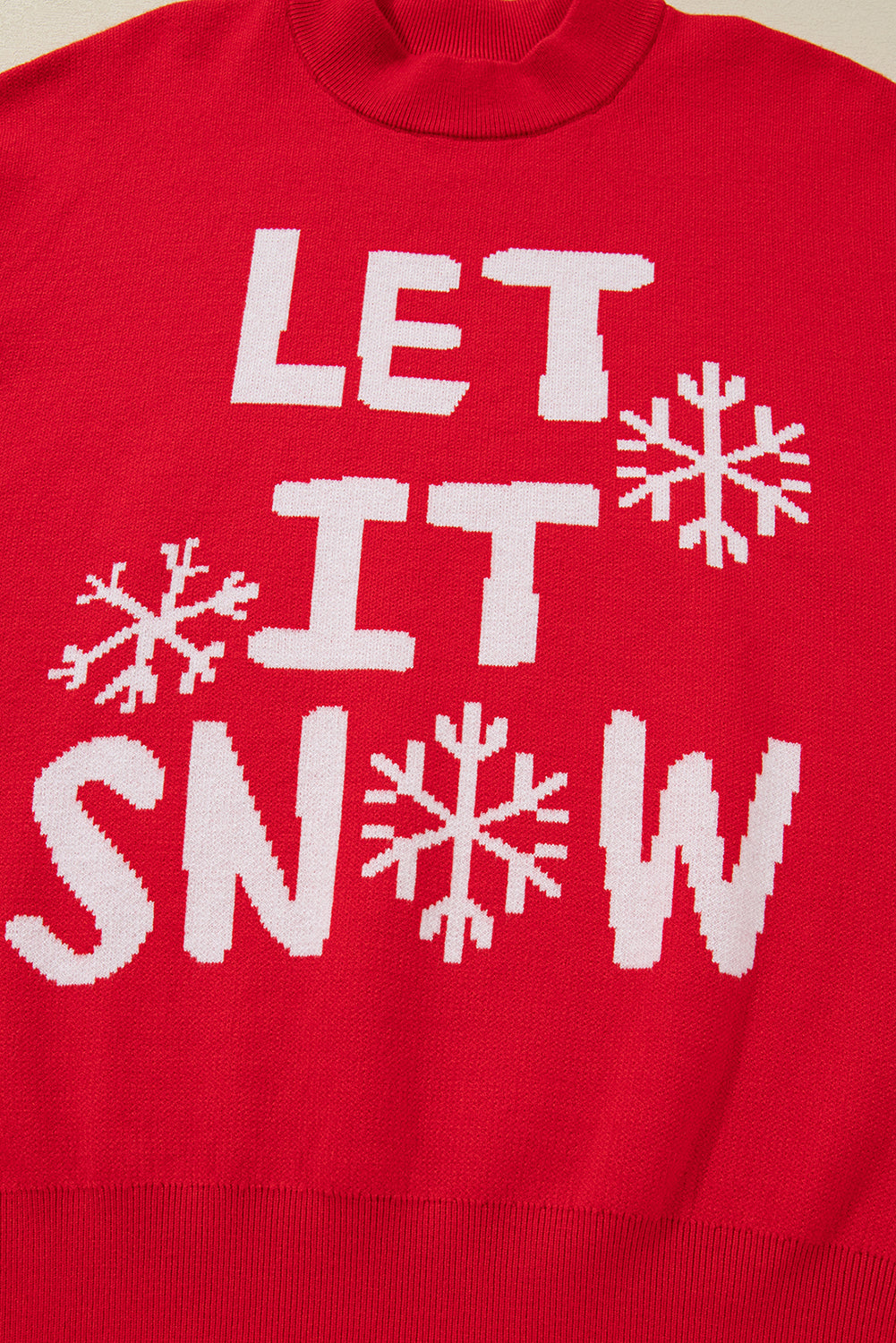 Red Dahlia LET IT SNOW Christmas Dotty Sleeve Loose Sweater