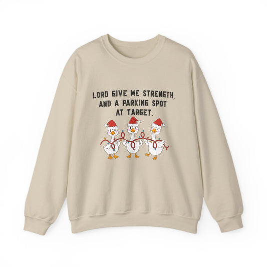 Funny Christian Mom Christmas Shirt - Lord Give Me Strength - Faith Humor - Holiday Shopping Sweatshirt