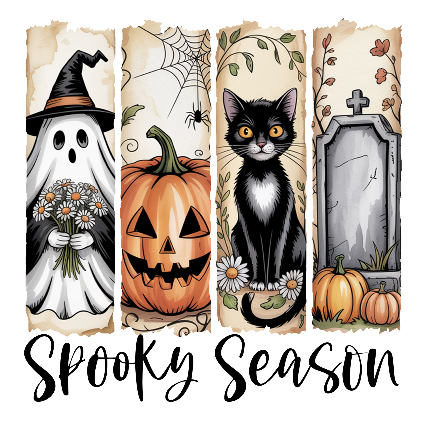 Halloween Spooky Season Brushstroke PNG Digital Download